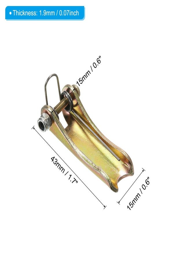 PATIKIL 1.7 Inch Hook Safety Latch Kit, 4 Pack Metal Towing Hitch Replacement for Clevis Hook Trailer, Golden Tone - Image 2